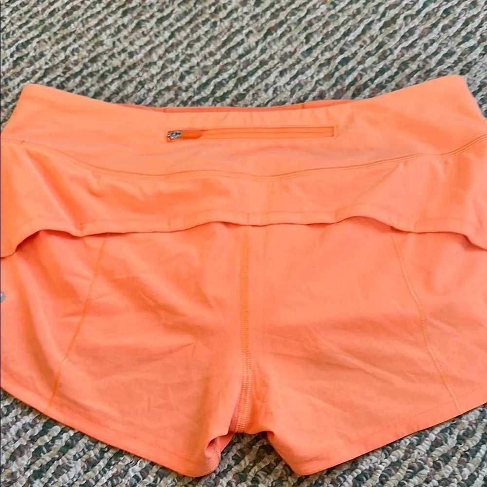 Lululemon Women's Orange Speed Up Shorts size 6 - Picture 8 of 14